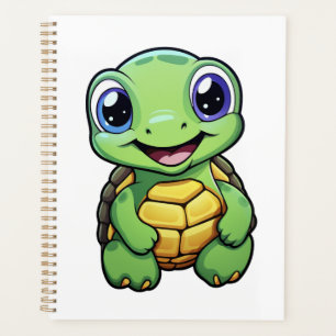 Cartoon schildpad illustratie planner