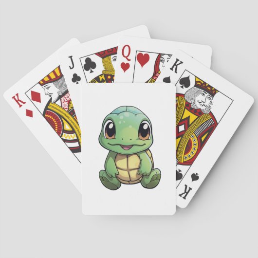 Cartoon schildpad illustratie pokerkaarten (Achterkant)