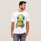 Cartoon schildpad illustratie t-shirt (Voorkant volledig)