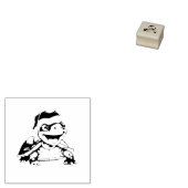 Cartoon schildpad, lachen, met kerstmuts rubberstempel (Gestempeld)