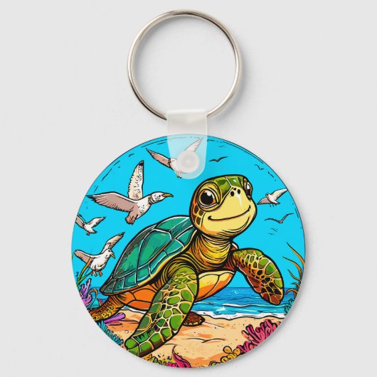 Cartoon schildpad sleutelhanger (Voorkant)