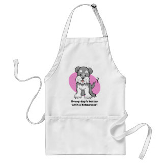 Cartoon Schnauzer Apron Standaard Schort
