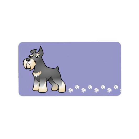 Cartoon Schnauzer Etiket (Voorkant)