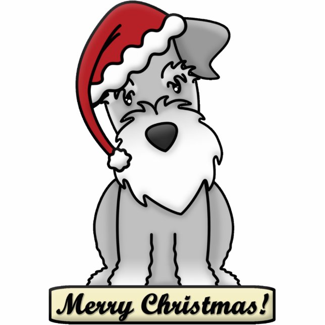 Cartoon Schnauzer kerstversiering Fotobeeldje Ornament (Voorkant)