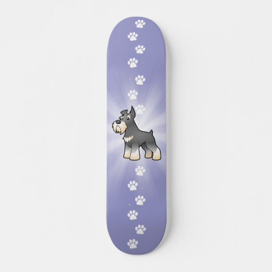 Cartoon Schnauzer Persoonlijk Skateboard (Voorkant)