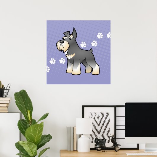 Cartoon Schnauzer Poster (Thuiskantoor)