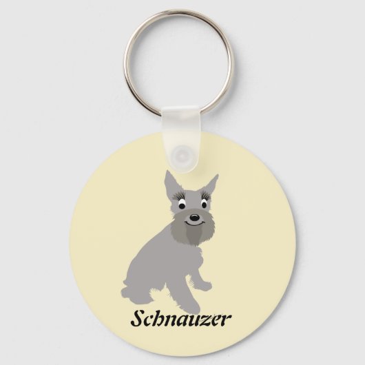Cartoon Schnauzer Sleutelhanger (Voorkant)