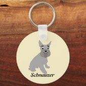 Cartoon Schnauzer Sleutelhanger (Voorkant)