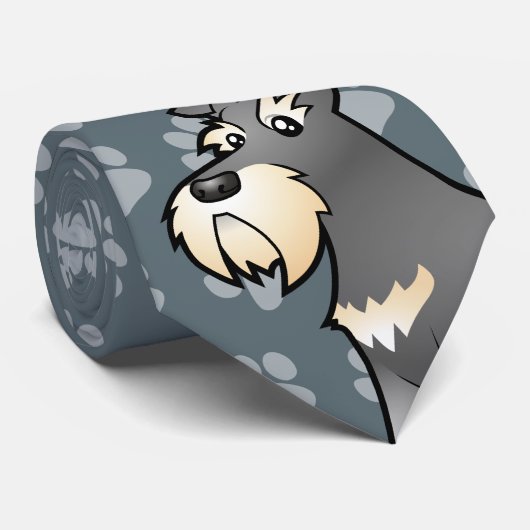 Cartoon Schnauzer Stropdas (Opgerold)