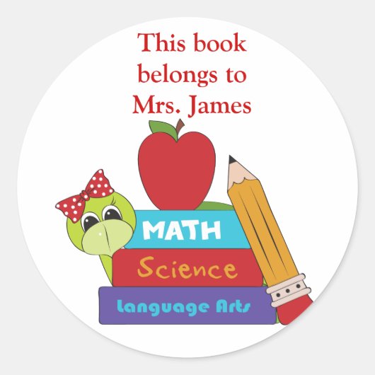 Cartoon School Boeken Boek Bord Stickers (Voorkant)