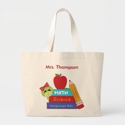 Cartoon School Boeken Leerleraar Canvas tas (Voorkant)