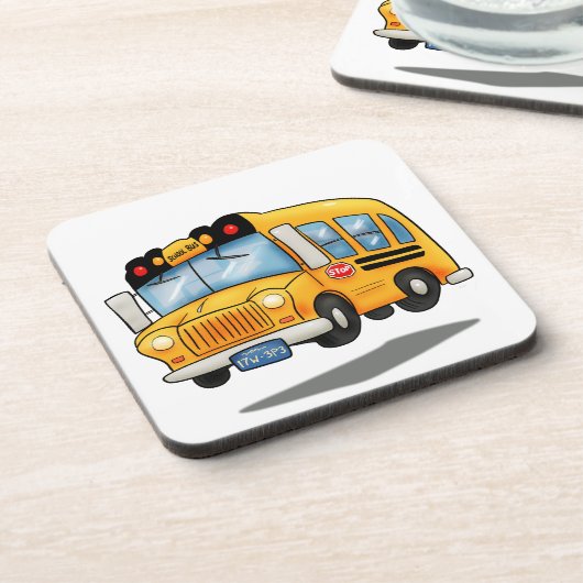 Cartoon School Bus Bier Onderzetter (Linkerzijde)