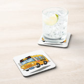 Cartoon School Bus Bier Onderzetter (Rechterzijde)