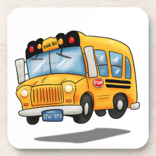 Cartoon School Bus Bier Onderzetter