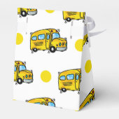 Cartoon School Bus, Gele en Witte Polka Dots Bedankdoosjes (Achterkant)