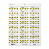 Cartoon School Bus, Gele en Witte Polka Dots Etiket (Full Sheet)