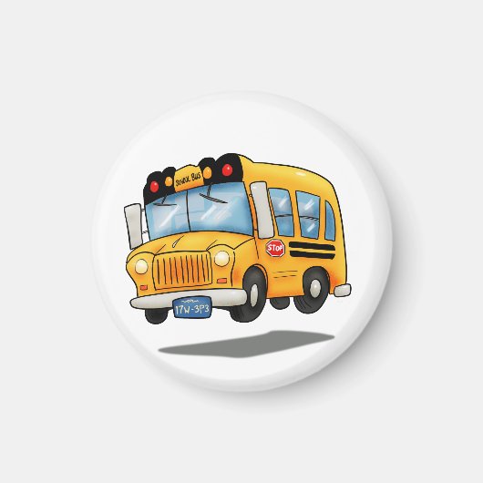 Cartoon School Bus Magneet (Voorkant)