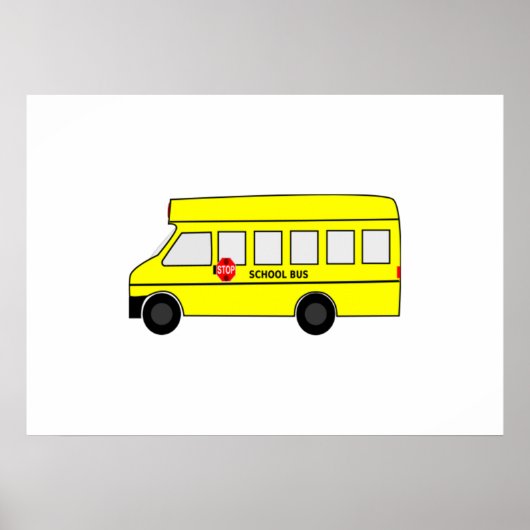 Cartoon School Bus Poster (Voorkant)