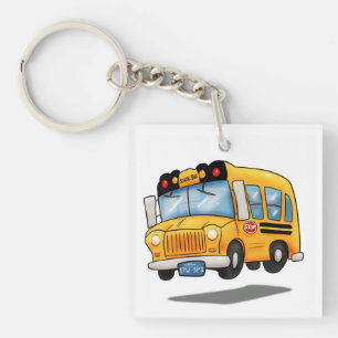 Cartoon School Bus Sleutelhanger
