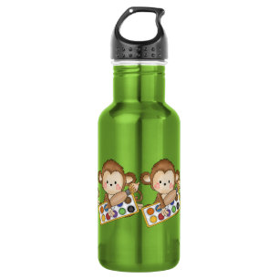 Cartoon School Monkey Waterfles