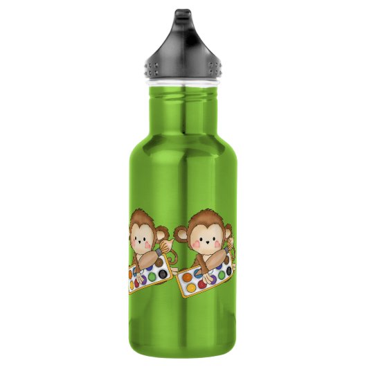 Cartoon School Monkey Waterfles (Rechts)