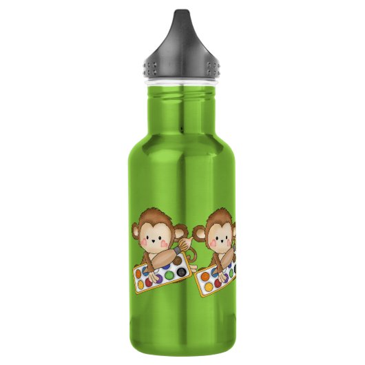 Cartoon School Monkey Waterfles (Links)