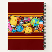 Cartoon School-pictogrammen Notitieboek (Achterkant)