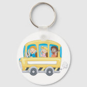 Cartoon schoolbus kinderen sleutelhanger (Voorkant)