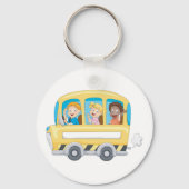 Cartoon schoolbus kinderen sleutelhanger (Achterkant)