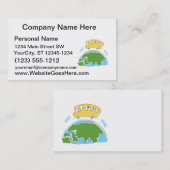 cartoon schoolbus op aarde - wereldbol.png visitekaartje (Voorkant / Achterkant)