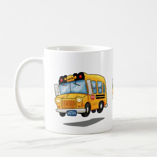 Cartoon schoolbussen koffiemok (Links)