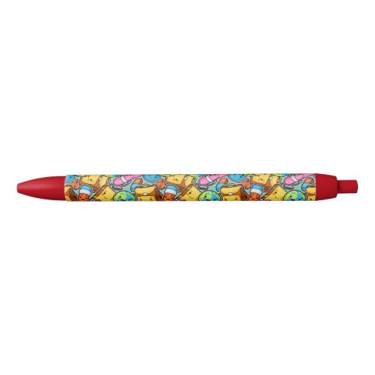 Cartoon schoolpatroon zwarte inkt pen (Voorkant)