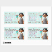 Cartoon Schoonmaak Janitorial Lady Wash Bath Rechthoekige Sticker (Vel)