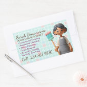 Cartoon Schoonmaak Janitorial Lady Wash Bath Rechthoekige Sticker (Envelop)