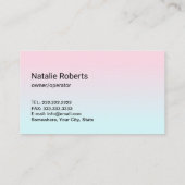 Cartoon schoonmaakservice Pastel Roze Blauw Visitekaartje (Achterkant)