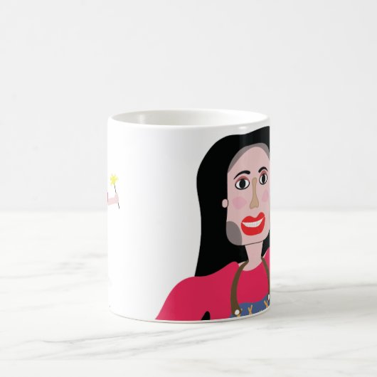 cartoon schoonmaakster grote mok (Center)