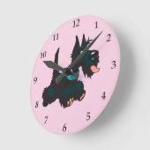 Cartoon schotse doodskist ronde klok (Hoek)