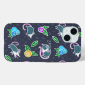 Cartoon Schreeuwende Possum & Flowers Case-Mate iPhone Case (Achterkant (horizontaal))