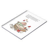 Cartoon schrijver blokkeren met grappig citaat notitieboek (Linkerzijde)