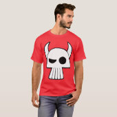 Cartoon Schuintrekken met paarden donker en wit T' T-shirt (Voorkant volledig)