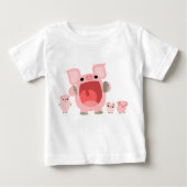 Cartoon Schuintrekken Varkens Baby T-shirt (Voorkant)