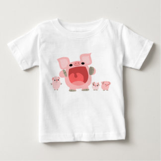 Cartoon Schuintrekken Varkens Baby T-shirt