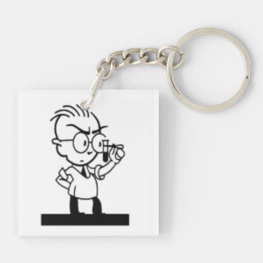  cartoon science chemicus comic sleutelhanger (Achterkant)