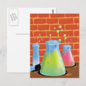 Cartoon Science experimenten Briefkaart (Voorkant / Achterkant)