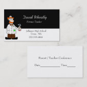 Cartoon Science Teacher Visitekaartje (Voorkant / Achterkant)