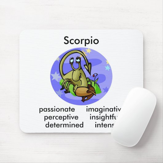  Cartoon Scorpio vertoont dierentuin Muismat (Met muis)