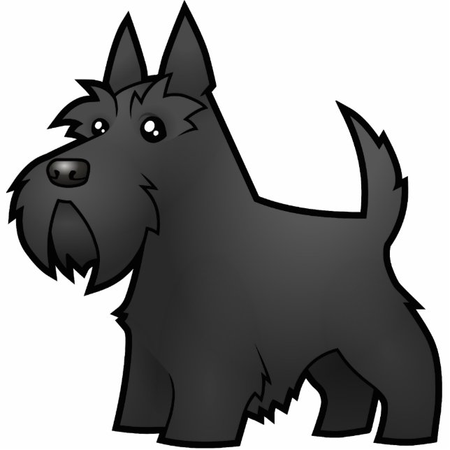 Cartoon Scottish Terrier Fotobeeldje Magneet (Voorkant)