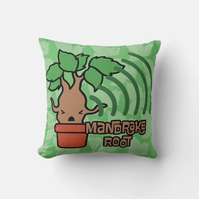 Cartoon Screaming Mandrake Character Art Kussen (Voorkant)