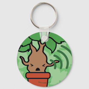 Cartoon Screaming Mandrake Character Art Sleutelhanger