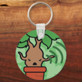 Cartoon Screaming Mandrake Character Art Sleutelhanger (Voorkant)